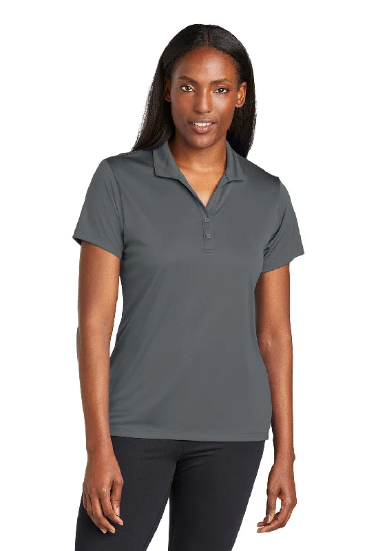 Sport-Tek Womens Moisture Wicking Re-Compete Short Sleeve Polo Shirt - Iron Grey