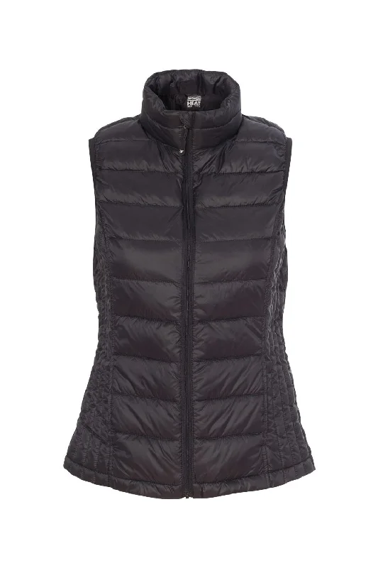 Weatherproof Womens 32 Degrees Packable Down Wind & Water Resistant Full Zip Vest - Black