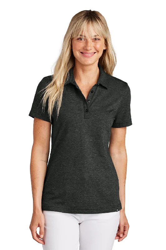 TravisMathew Womens Sunnyvale Wrinkle Resistant Short Sleeve Polo Shirt - Heather Black