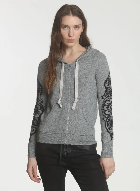 Henna Hoodie - Grey/black Bold Women's Statement Bold Women's Statement