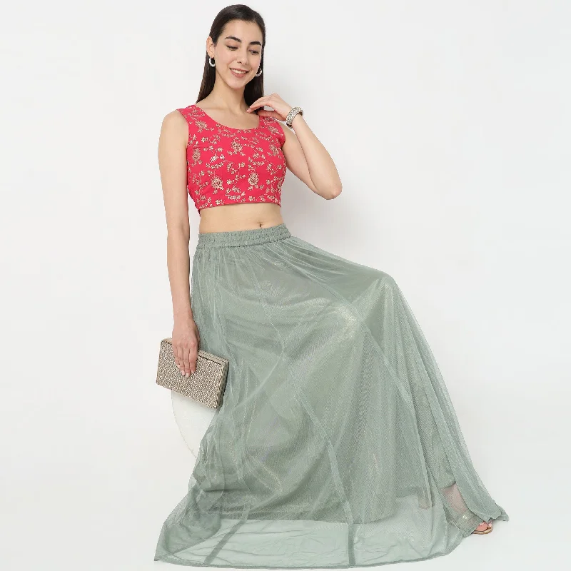 Regular Fit Embellished Crop Top