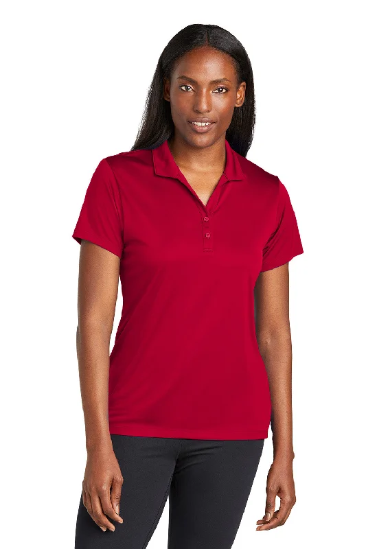 Sport-Tek Womens Moisture Wicking Re-Compete Short Sleeve Polo Shirt - Deep Red