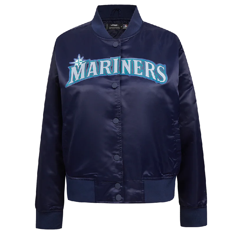 MLB SEATTLE MARINERS CLASSIC WOMEN'S SATIN JACKET (MIDNIGHT NAVY)