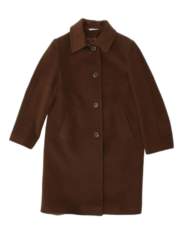 JIMMY HOURIHAN Womens Overcoat IT 43 Medium Brown Virgin Wool