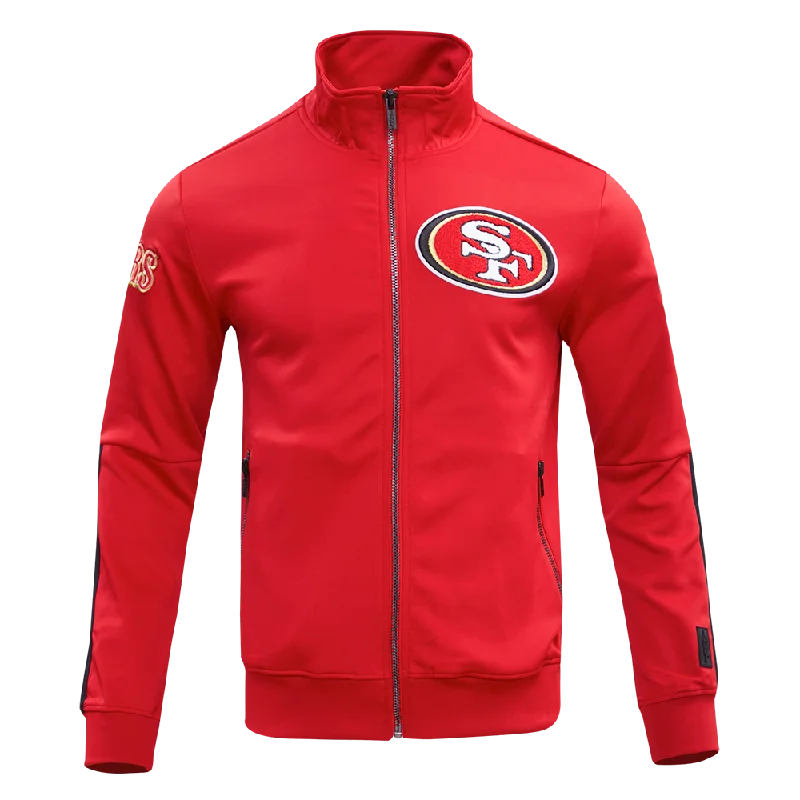 NFL SAN FRANCISCO 49ERS CLASSIC MEN'S DOUBLE KNIT TRACK JACKET (RED/BLACK)