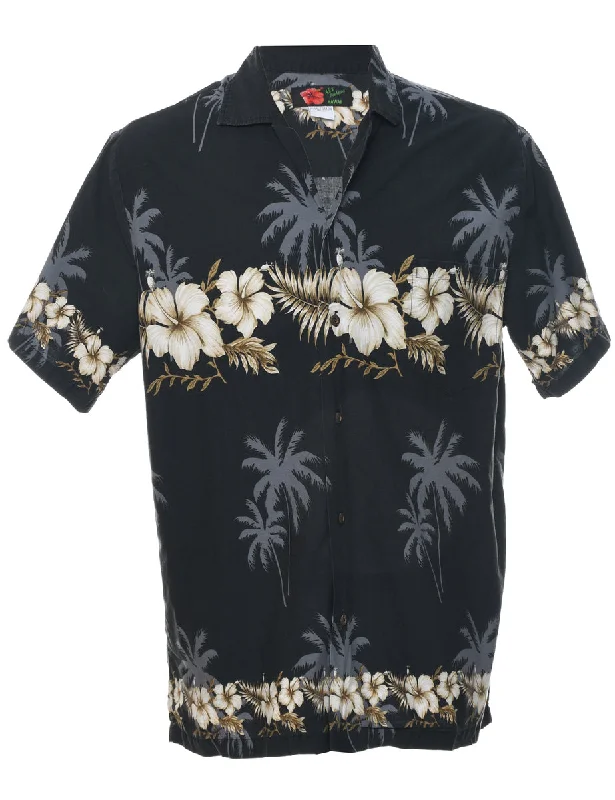 Floral Hawaiian Shirt - L Earthy Women's Hemp - based Earthy Women's Hemp - based
