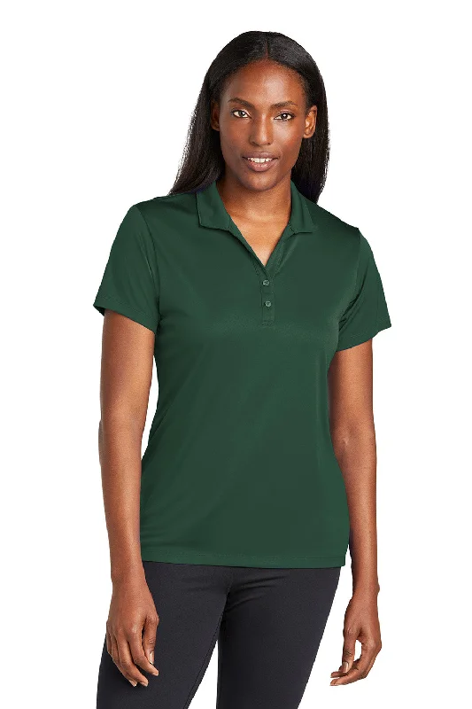 Sport-Tek Womens Moisture Wicking Re-Compete Short Sleeve Polo Shirt - Forest Green