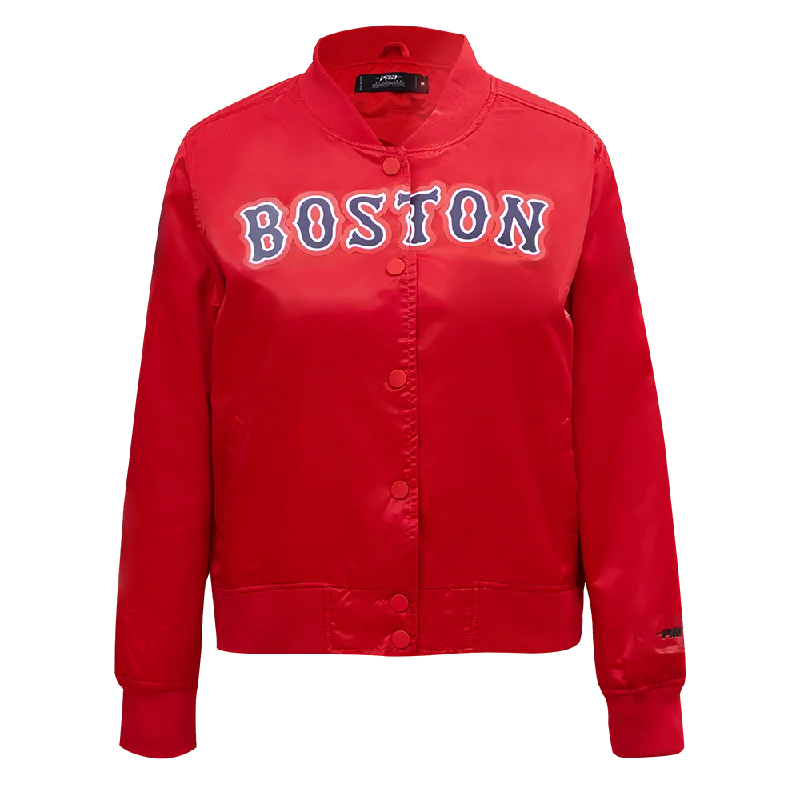 MLB BOSTON RED SOX CLASSIC WOMEN'S SATIN JACKET (RED)