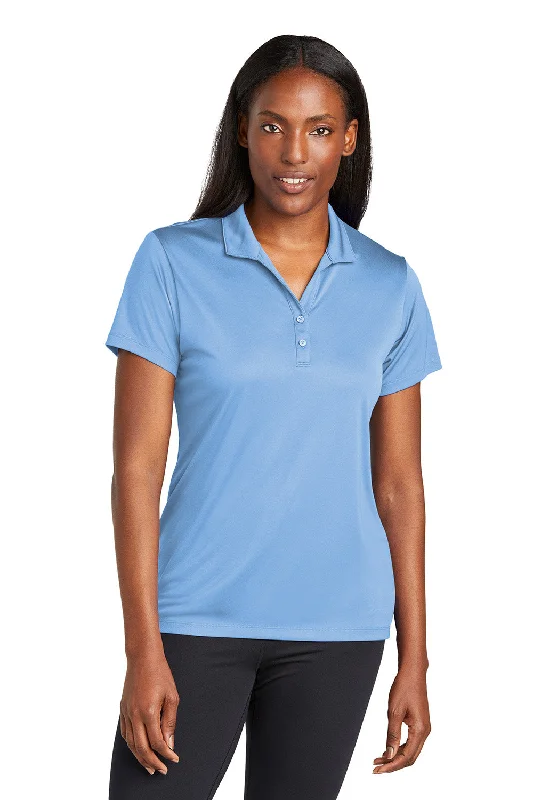 Sport-Tek Womens Moisture Wicking Re-Compete Short Sleeve Polo Shirt - Carolina Blue