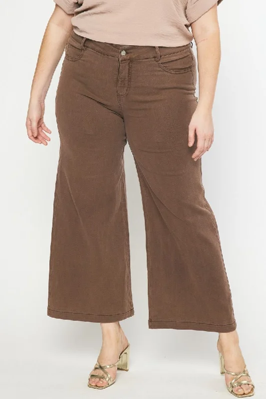 Don't Let Me Go Wide Leg Pant-Brown