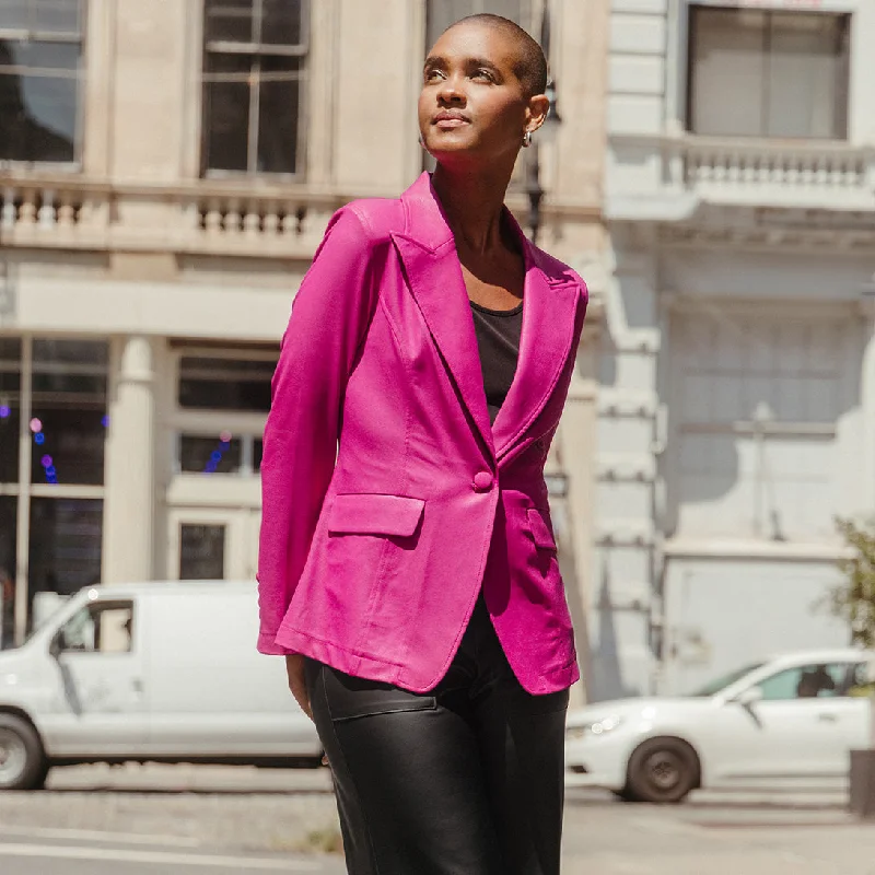 Liquid Leather™ Signature Pocket Blazer - Magenta - Final Sale!