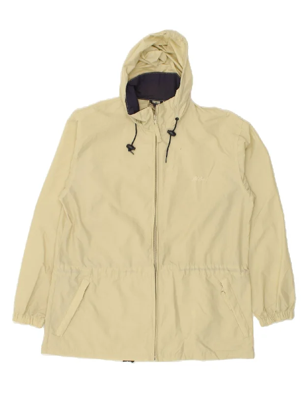 L.L.BEAN Womens Hooded Rain Jacket UK 10 Small Beige Nylon