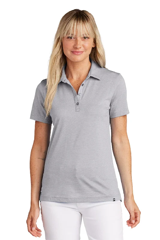 TravisMathew Womens Sunnyvale Wrinkle Resistant Short Sleeve Polo Shirt - Heather Light Grey