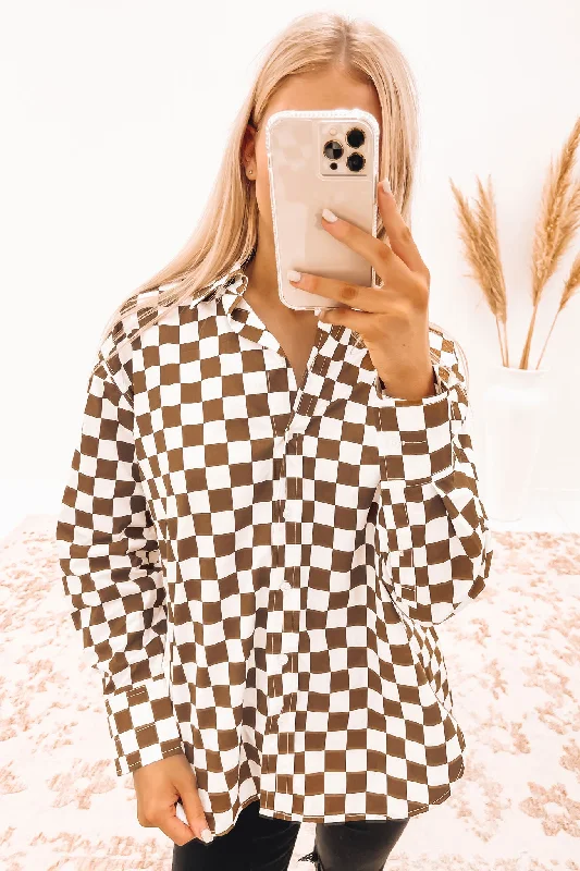 Chelsey Shirt Brown Check Refined Women's Classic  Refined Women's Classic 
