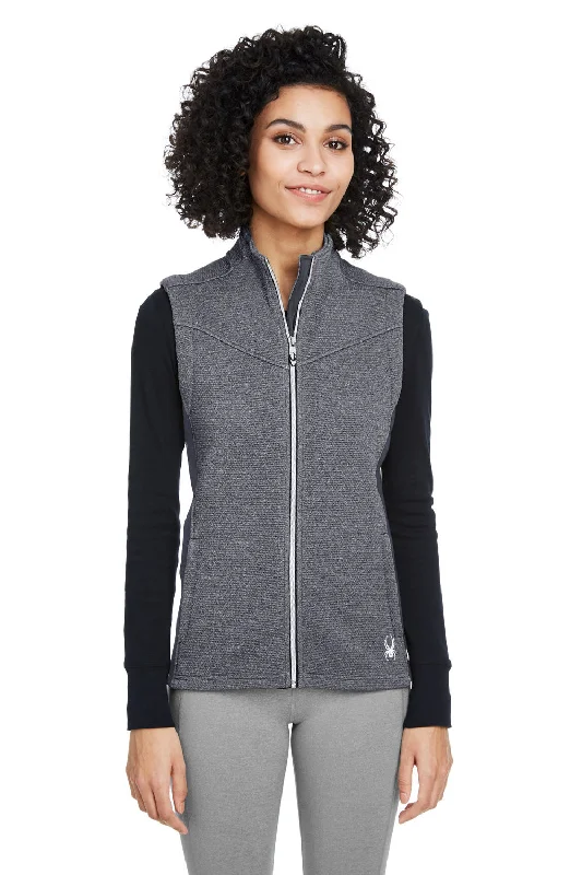 Spyder Womens Pursuit Full Zip Vest - Heather Black/Polar Grey