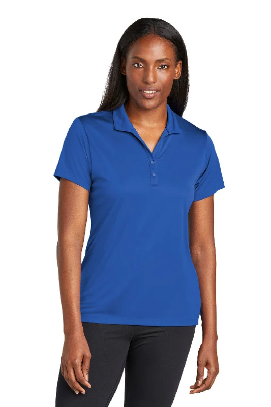 Sport-Tek Womens Moisture Wicking Re-Compete Short Sleeve Polo Shirt - True Royal Blue