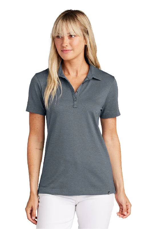 TravisMathew Womens Sunnyvale Wrinkle Resistant Short Sleeve Polo Shirt - Heather Night Blue