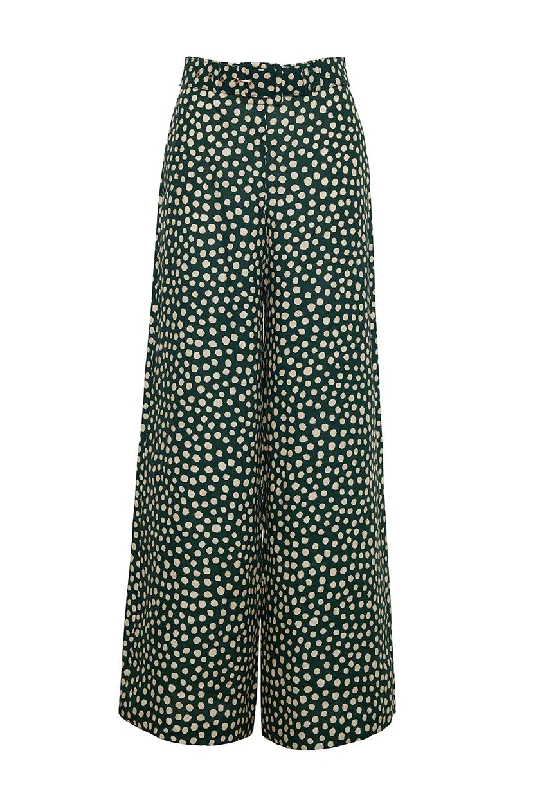 Mayflower Pants in Abstract Dot Green Turtledove