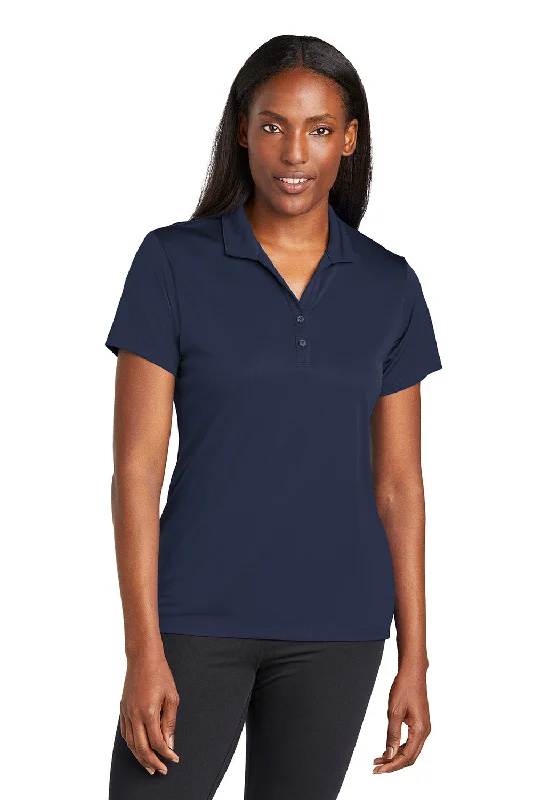 Sport-Tek Womens Moisture Wicking Re-Compete Short Sleeve Polo Shirt - True Navy Blue