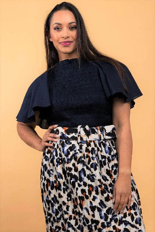 Emelie Top Navy Cotton Trendy Women's  Trendy Women's 