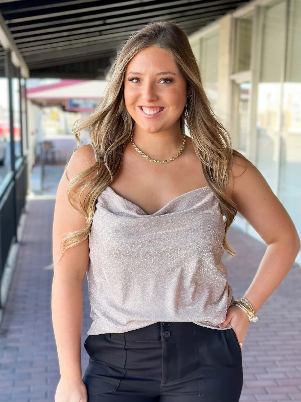 Glimmer Glam Cami Top - Blush Sporty Women's Athleisure  Sporty Women's Athleisure 