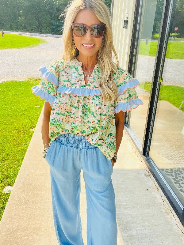 SHORT OF SCALLOPED TOP---FLASH SALE Sharp Women's Italian Sharp Women's Italian