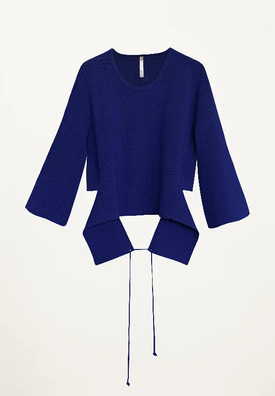 Milano Top with Tie Back in Navy Laid - back Women's Vibe Laid - back Women's Vibe