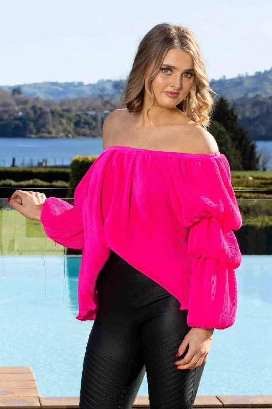 Sherrece Hot Pink Top Vintage Women's 1970S  Vintage Women's 1970S 