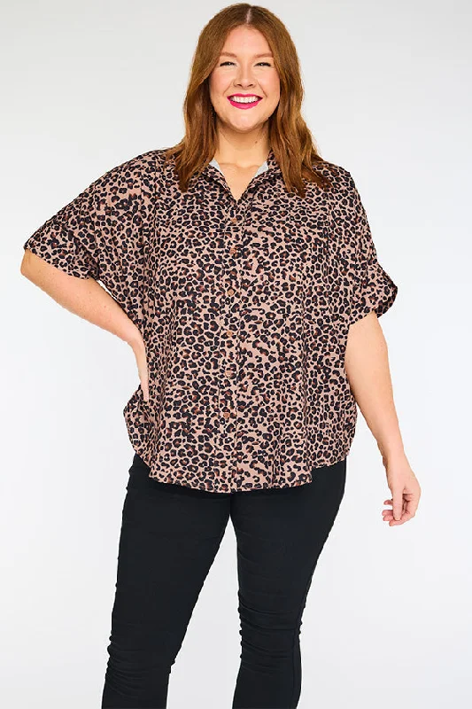 Riley Classic Leopard Shirt Polished Women's Silk Polished Women's Silk